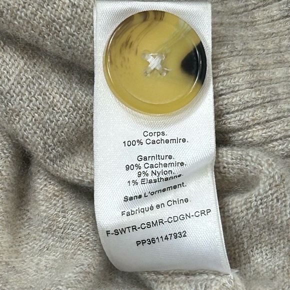 Everlane Womens Cropped Cashmere Cardigan Sweater Oatmeal Gray Canvas Heather S - Picture 15 of 15